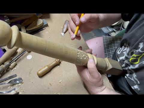 Видео урок резьбы по дереву. Балясин буковая