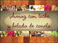 Arroz con leche y helado de canela