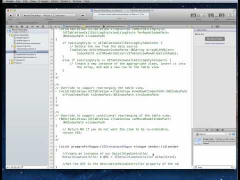 TutorialMaster - In this tutorial we create a Master Detail (Navigation Controller or Nested Table View application) using Storyboards in xCode 4.3.