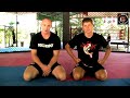 Tiger Muay Thai Phuket Thailand Swedish instructor shows Giljotin arm in from guard