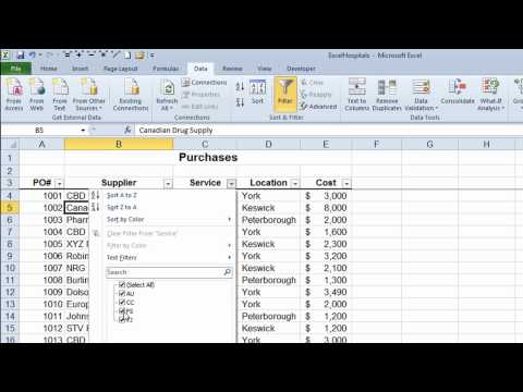 how to remove filter in excel