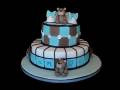 Christening / Baptismal Fondant Cake with Teddy Bear theme