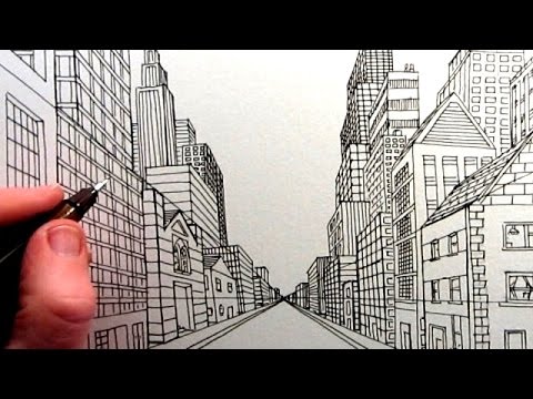 how to draw in a one point perspective