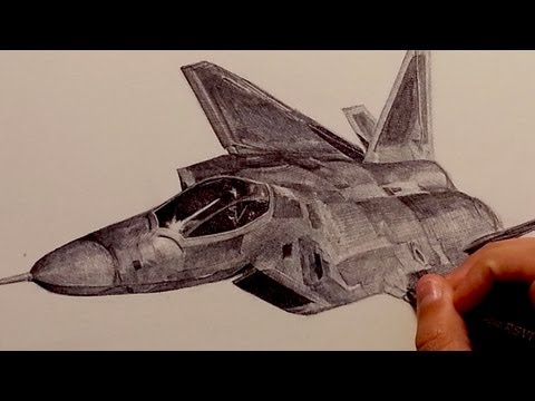 how to draw a f-22 raptor step by step