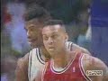 A terrific game from end to end. There was a high level of intensity in this game, as was often the case whenver the bulls went out west. They brought out the best in everyone to be honest. MJ was well, MJ. Pippen offensively, had a game to forget. He was virtually non-existent as far as shooting the ball accurately, but defensively, he was big all game. The Spurs got their regular contribution from the Admiral, but J.R. Reid, Dale Ellis & Avery Johnson, as far as running the offense, came up big.As far as the rest of the bulls, it was a struggle for them all day long. MJ 