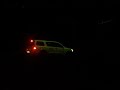 Made car stop at traintracks by blowing trainhorn
