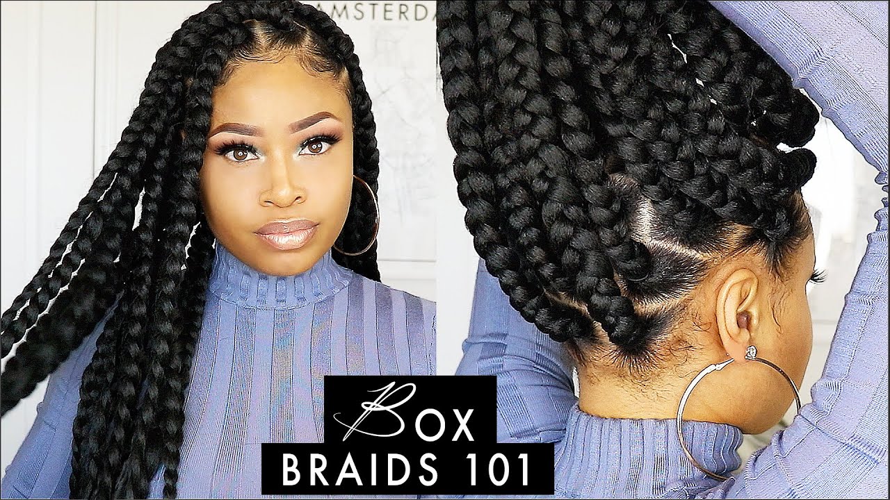 EASY & NEAT JUMBO BOX BRAIDS (elastic band method) [10.11