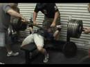 Brian Schwab benching 605x1 off of a 1 board Brian Schwab benching 605x1 off of a 1 board