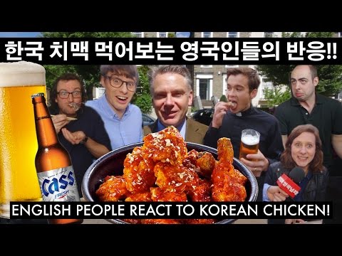 English people try Korean Chicken and Beer!!
