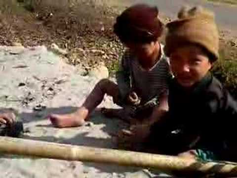 local kids playing knucklebones