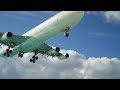 A340 landing in St. Maarten