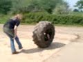 Me rolling in a tyre