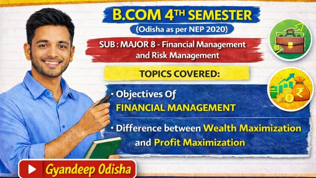 B.Com 4th Semester Financial Management | Objectives | Wealth vs Profit Maximization | NEP 2020