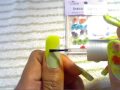 Mint Neon Green Red Flower Nail Art