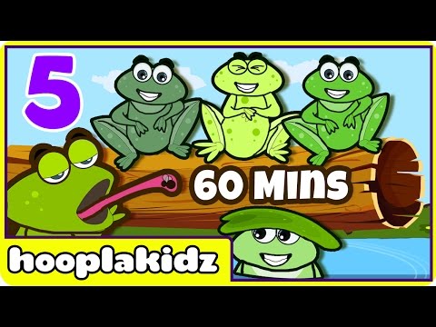 Five Little Speckled Frogs | Nursery Rhymes Collection | Rhymes for Kids by HooplaKidz | 60 Mins