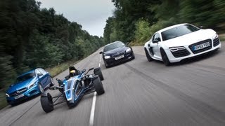 Road-legal 1.0-litre Formula Ford EcoBoost vs Audi R8, BMW M6 and an Mercedes A45 AMG