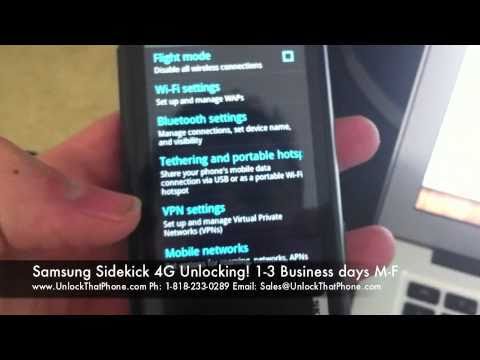 How to Unlock Samsung Sidekick 4G with Code + Full Unlocking Tutorial!! tmobile at&t bell o2 rogers