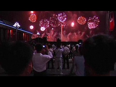 celebrates - North Korea put on a large fireworks display to celebrate the 61st anniversary of the armistice that ended the Korean War. Video footage provided by the North's state news agency KCNA, showed...