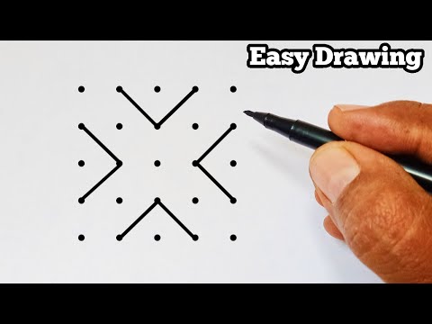 video-linktoworks-Simple 5×5 Dots Rangoli Design | How To Make Rangoli...