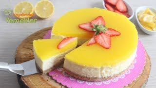 Enfes Sosuyla Limonlu CHEESECAKE Tarifi- Cheesecake Nasıl Yapılır, ( Çizkek)