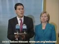 maximsnewsnetwork: 23 september 2009 - untv: united nations media stakeout: he mr. david miliband, britain's foreign secretary on behalf following the p5 meeting on e3 + 3 on iran nuclear program including he hillary rodham clinton, us secretary of state and he bernard kouchner, france's foreign minister and the group of p5 on iran and nuclear non-proliferation outside the un security council at un headquarters in new york. maximsnewsnetwork: news network for the united nations and the international community. see: www.maximsnews.com. 
