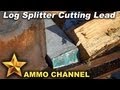Cutting heavy lead block with a log splitter - Bullet casting and reloading