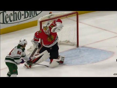 Video: Wild's Brodin's shot changes direction, fools Blackhawks' Forsberg