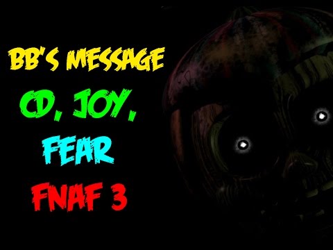 BALLOON BOY'S HIDDEN MESSAGE:FEAR, JOY, CD!-Five Nights At Freddy's 3 SCARIEST GAME YET