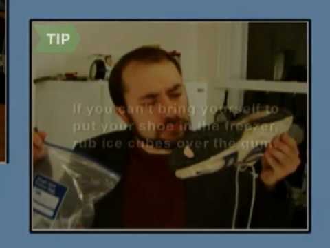 how to remove gum from a shoe