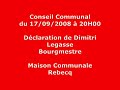 Conseil Communal de Rebecq 17/09/2008 - Dimitri Legasse