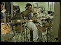 Steve Darvill drumming to group, Pat Metheney - Sept. 1987