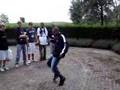 Dancing oustide of woodenshoe factory