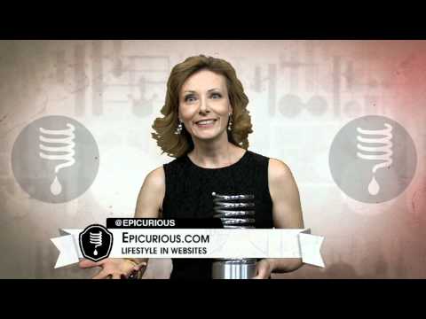 epicuriousdotcom - Tanya Steel of Epicurious accepts The Webby Award for Lifestyle in Websites.