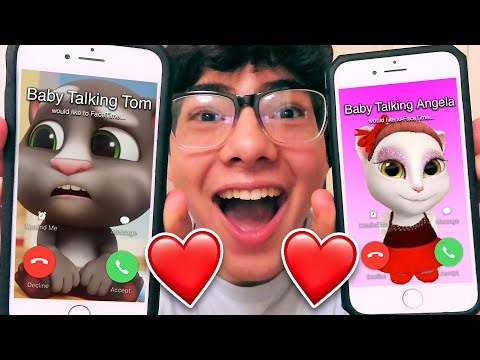 FACETIMING BABY TALKING ANGELA AND BABY TALKING TOM!! *THEY LIKE EACH OTHER*