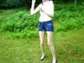 Playing with my tit outside