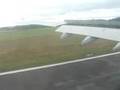 Emirates Airbus A330-200 landing at Newcastle - window view