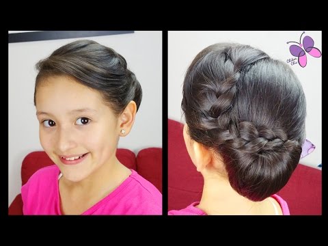 peinados de fiesta con trenzas y pelo recogido