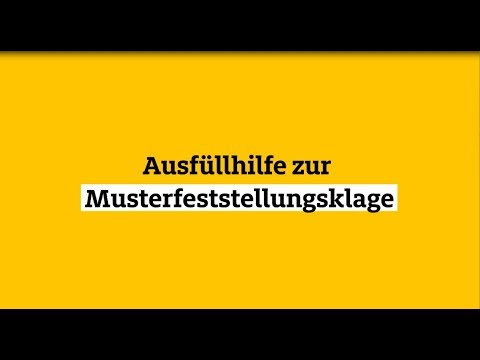 Anleitung: Ausfllhilfe zur Musterfeststellungsklage |  ...