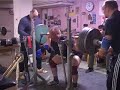 A powerlifting workout 26th of march 2007 in KK-67. Highlights: Holminator 10x200 kg squat, Gilberg 8x180 kg squat without belt, Dahl 1x330 kg squat equipped and Tiller 2x270 kg squat equipped. Bonus: bench with chains, Gilberg testing squat equipped, some closegrip boardpresses and stiffleg deadlifts.