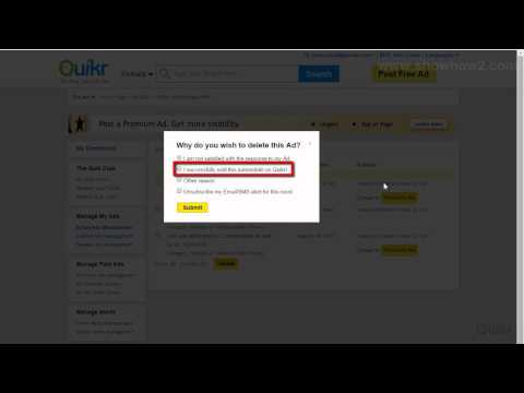 how to remove quikr ad