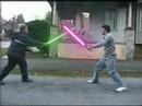 Me and Jake haveing a Lightsaber Fight