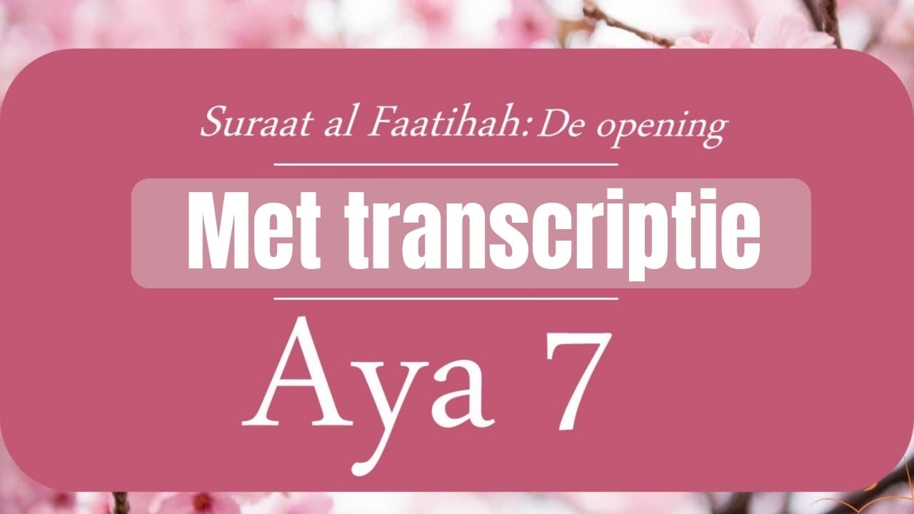 Suraat al Faatihah Aya 7