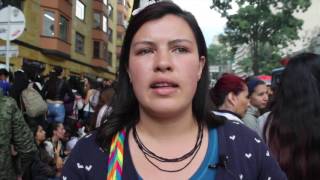 Movilización de trabajadores sociales en Bogotá