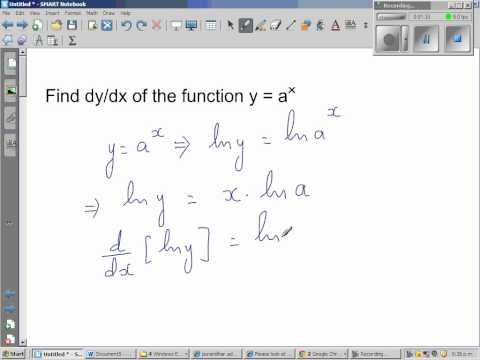 how to prove the derivative of a^x