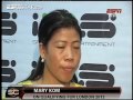 Indian boxer and five times women's World champion Mary Kom shared his planning and aspirations about the 2012 London Olympics when caught of the field by the Sportscenter team. The 29-year-old became the first Indian female boxer to qualify for the Olympics' 51kg Flyweight category. In the interview, Mary Kom told how she has learnt from the defeats and how she's hoping high to win the gold medal for her country.