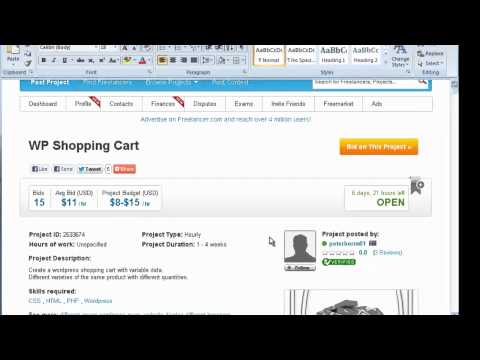 how to bid on projects in freelancer.com