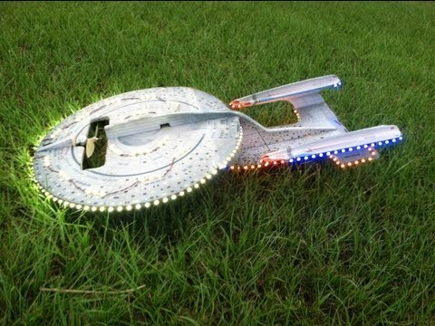 RC - This is the original Star Ship Enterprise with 351 LED lights flying at night. Much work was put into getting this model ready for flight plus the 351 LED li...