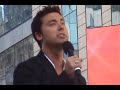 Lance Bass with winner of Biggest Fan