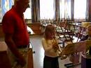 Elizabeth with trumpet teacher