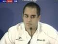 Montoya leaves Press Conference at Australian GP